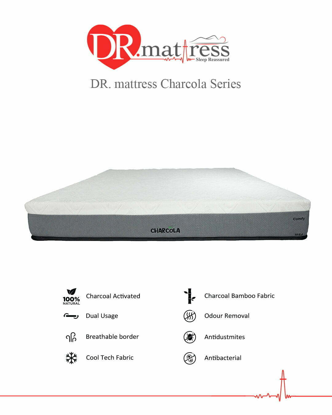 Activated Charcoal Rolled Foam Super Single Mattress Dr. Mattress